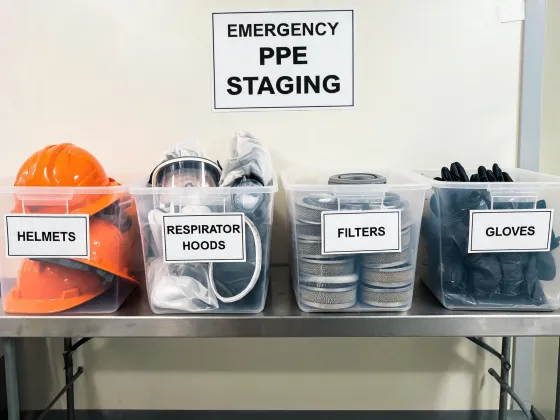 Emergency response PPE staging